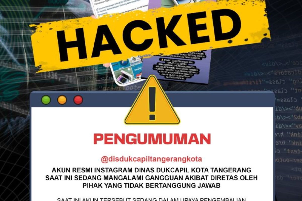 Akun instagram Disdukcapil Kota Tangerang diretas