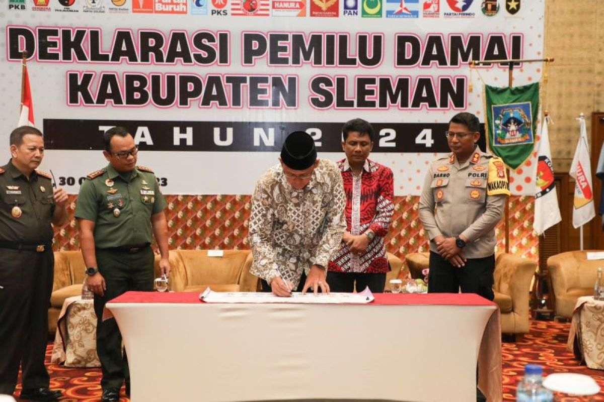 Pemkab Sleman mendeklarasikan Pemilu 2024 damai