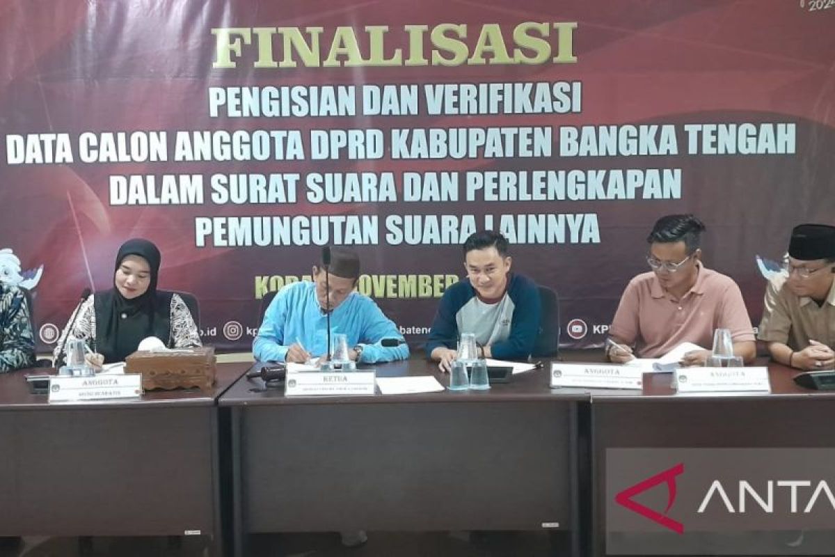 KPU Bangka Tengah tetapkan 306 caleg DPRD masuk DCT, 36 persen perempuan