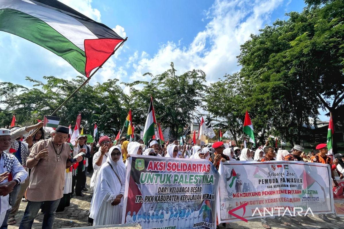 Ribuan orang di Meranti gelar aksi bela Palestina