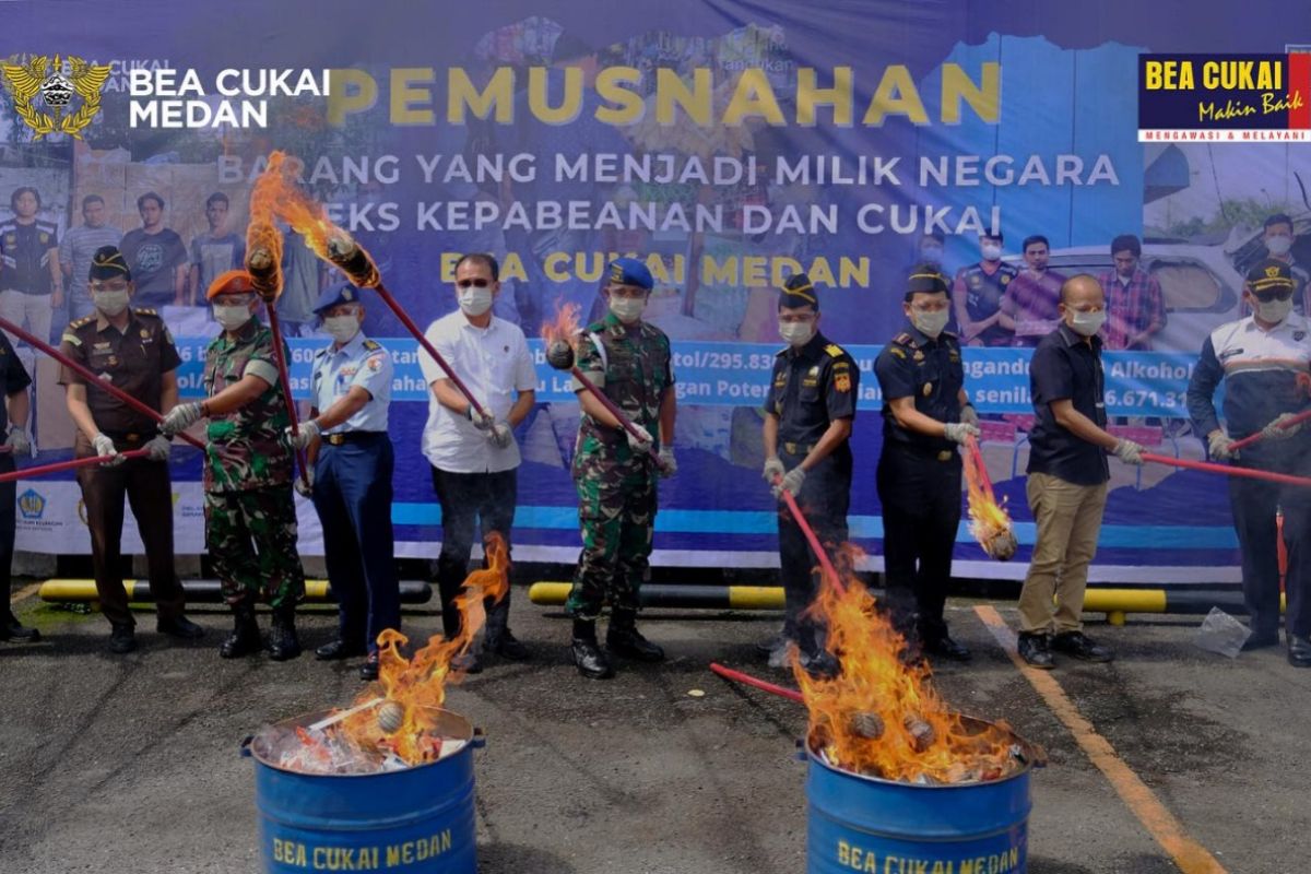 Bea Cukai Gelar Dua Pemusnahan Barang Ilegal di Wilayah Medan