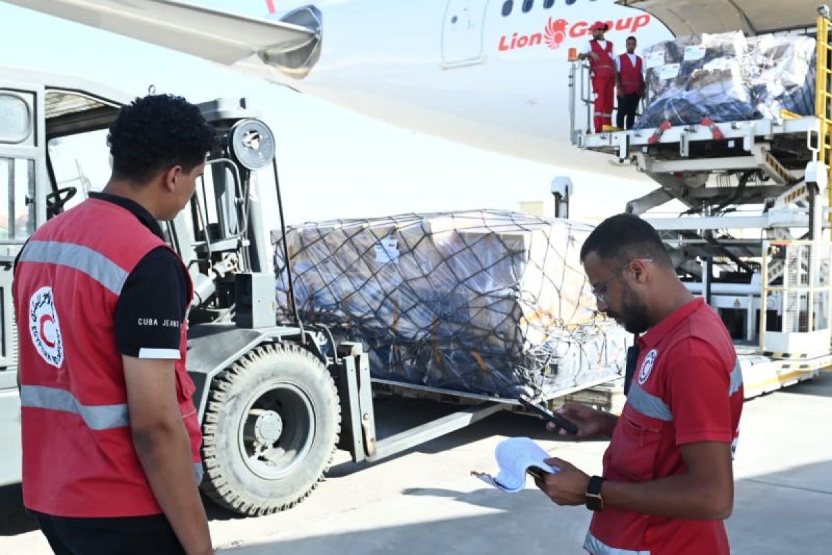 Pesawat ketiga pembawa bantuan dari Indonesia untuk Gaza telah tiba di El Arish