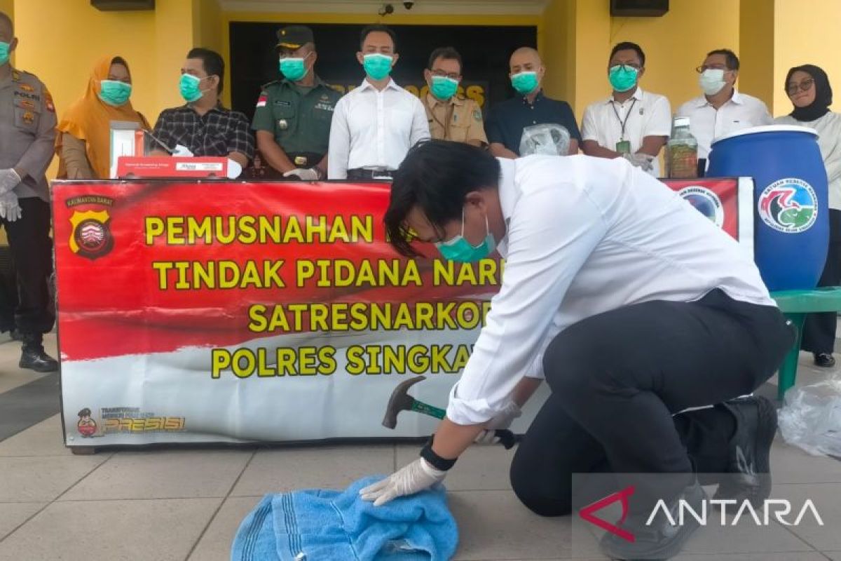 Polres Singkawang Kalbar musnahkan narkoba senilai Rp2 miliar