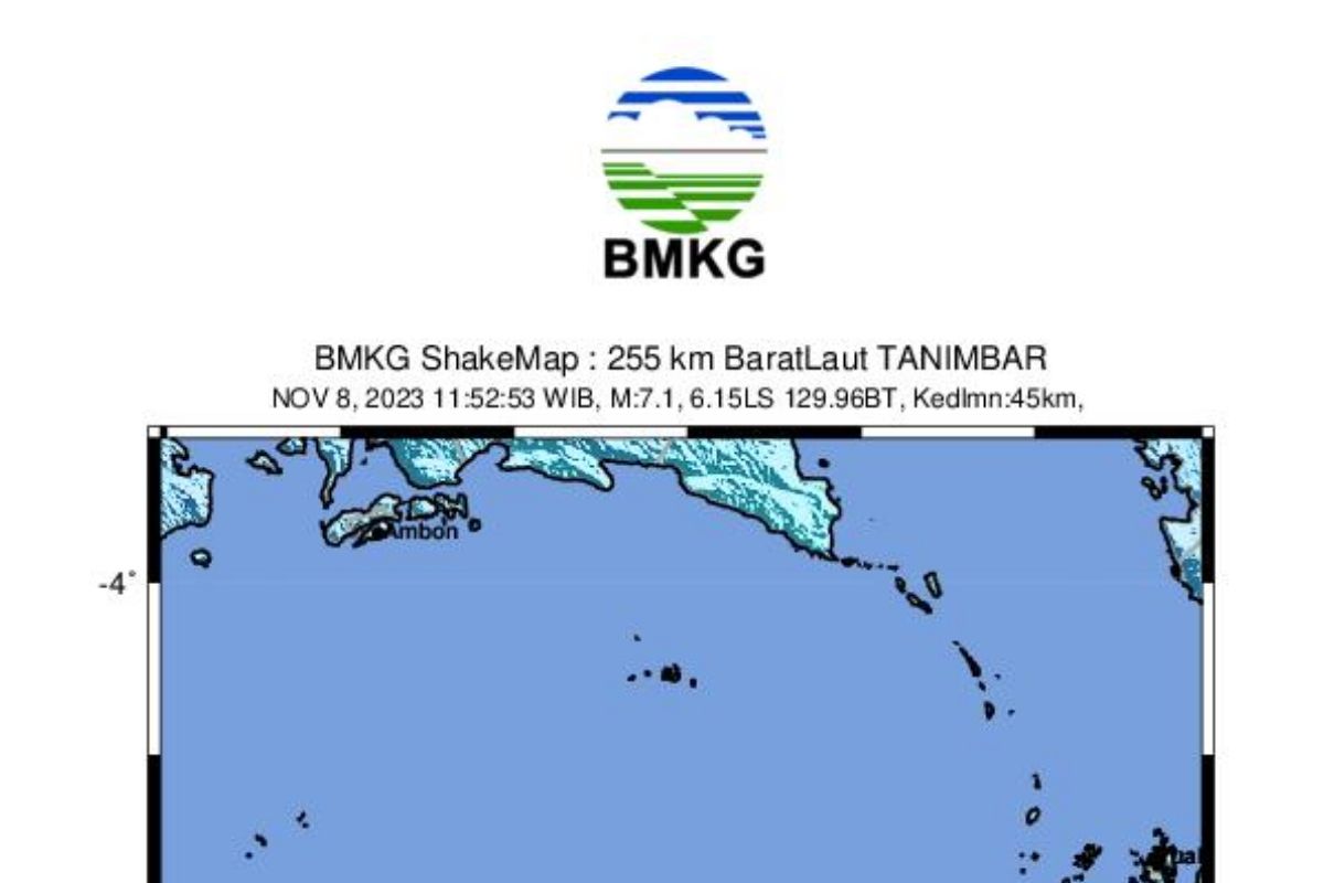 Belum ada laporan kerusakan, BPBD Kepulauan Tanimbar terus pantau dampak gempa magnitudo 7,2