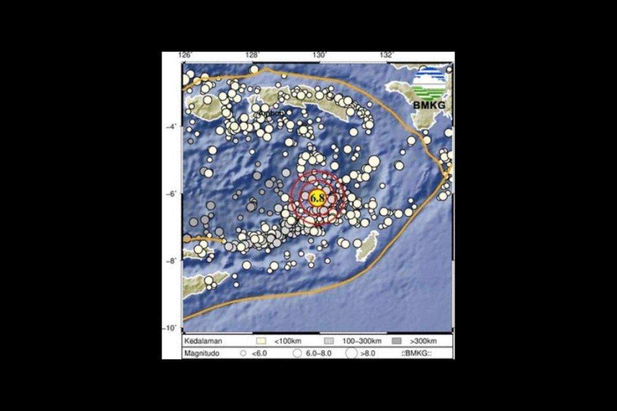BMKG: Gempa maginitudo 6,8 terjadi di Tanimbar