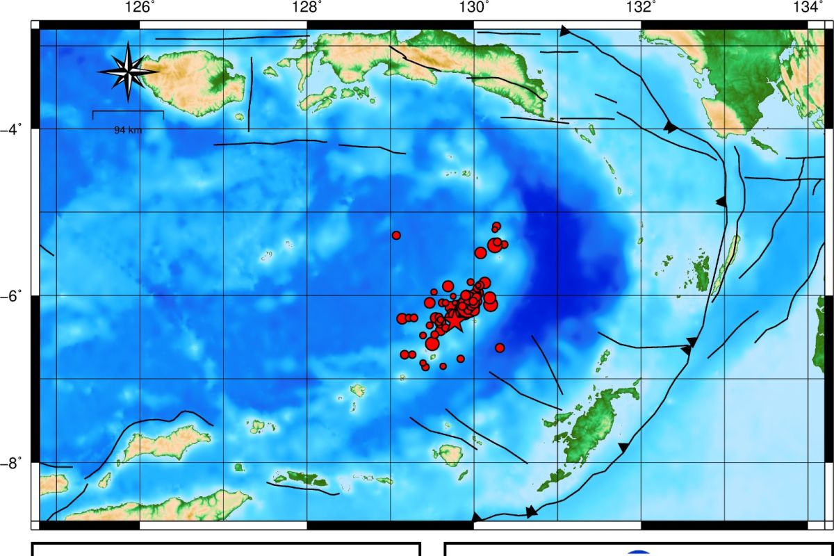 Sebanyak 82 gempa susulan usai Gempa bumi Laut Banda magnitudo 7.2