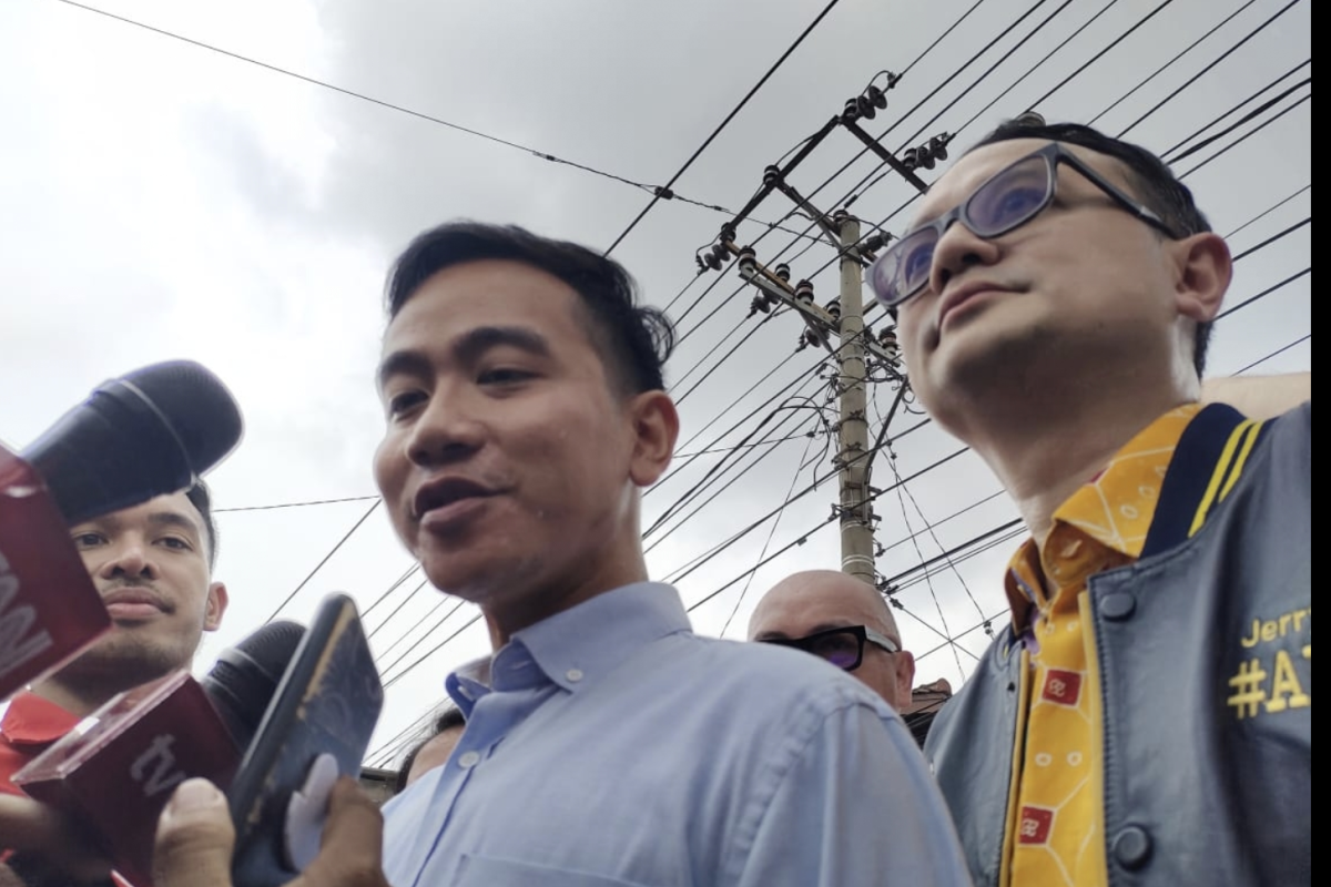 Gibran bertemu pedagang di Pasar Natar Lampung Selatan