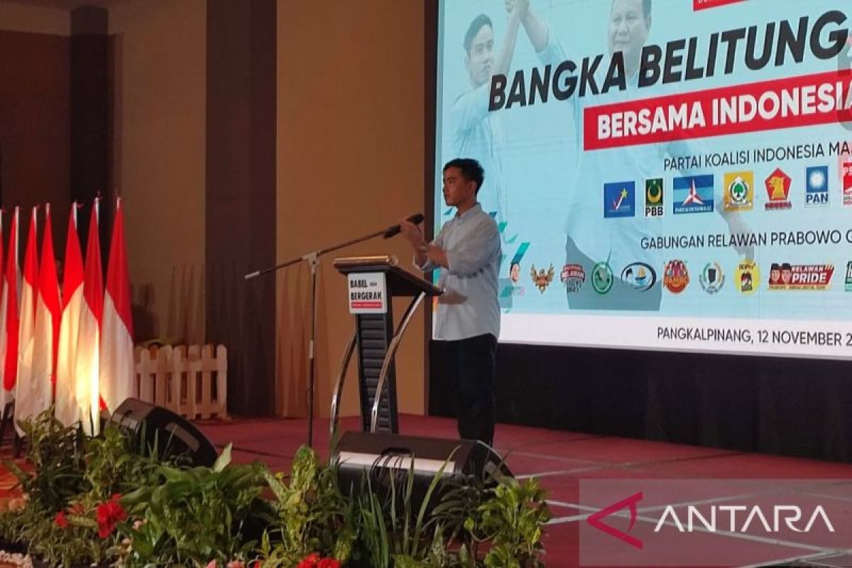 Gibran Rakabuming kunjungi Pangkalpinang perkuat Koalisi Indonesia Maju di Babel