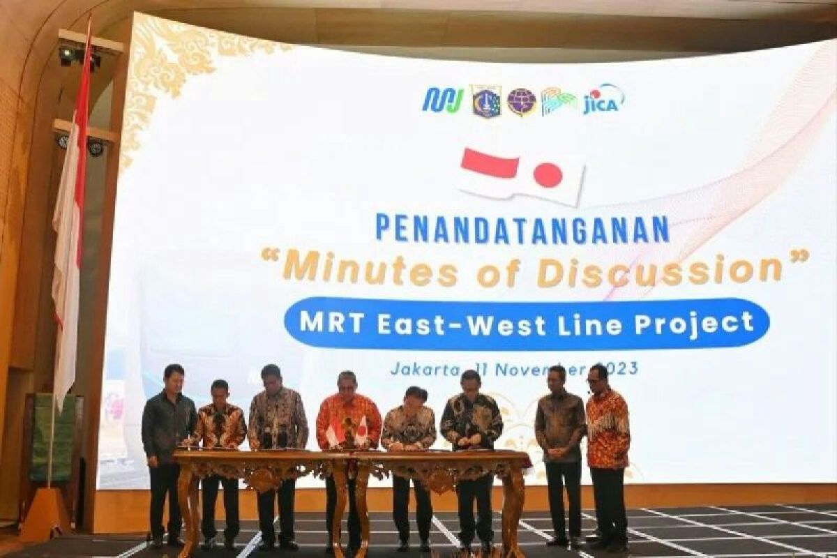RI-Jepang teken MoD proyek MRT Koridor Timur-Barat fase 1 tahap 1