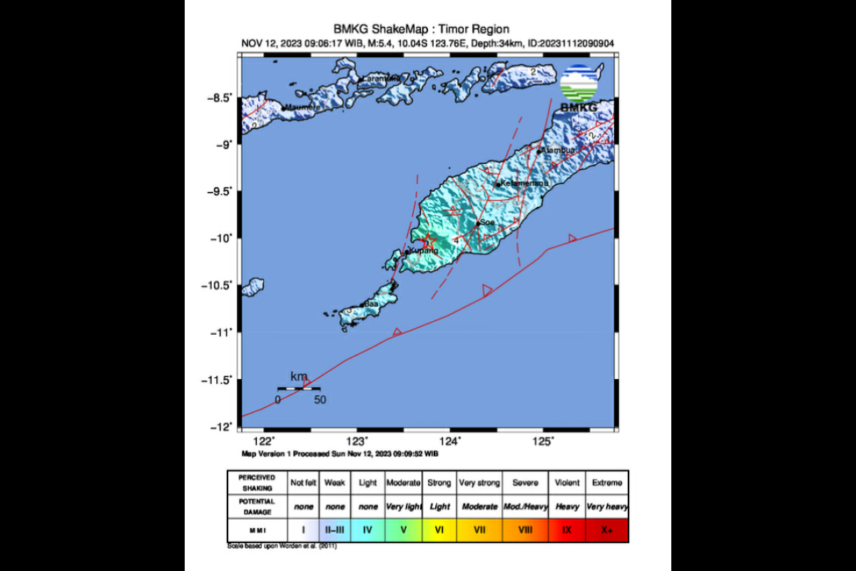 Gempa 5,4 Kupang timbulkan kerusakan ringan