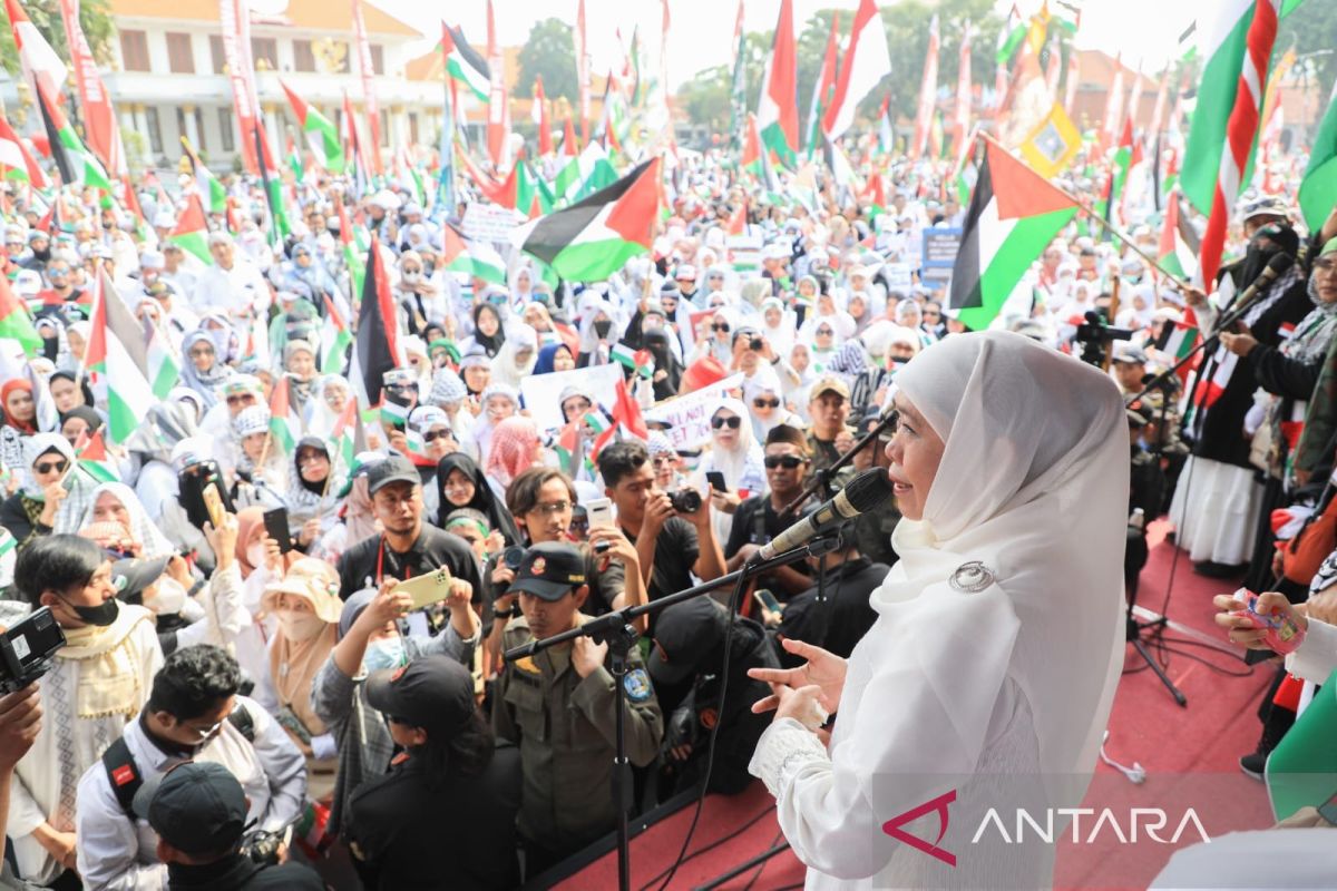 Gubernur Khofifah lantunkan shalawat Asyghil untuk Palestina