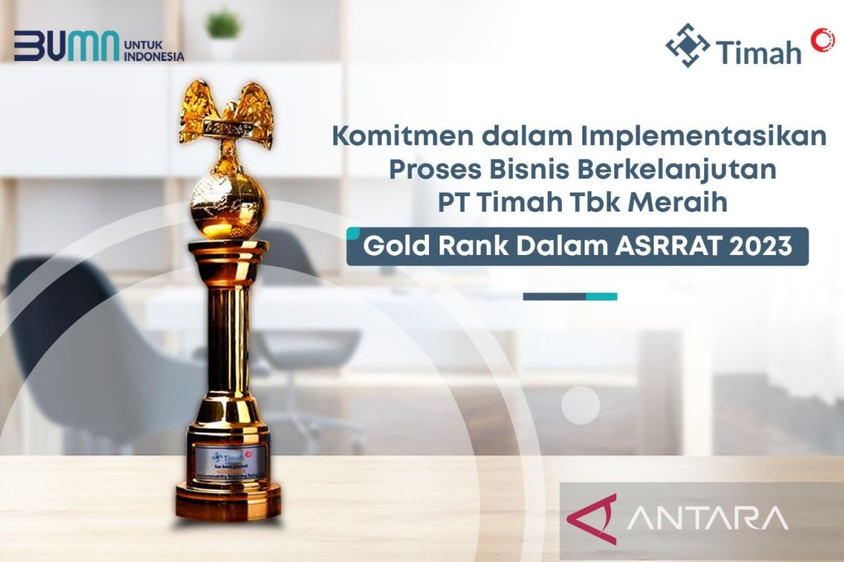 PT Timah raih Gold Rank ASRRAT 2023