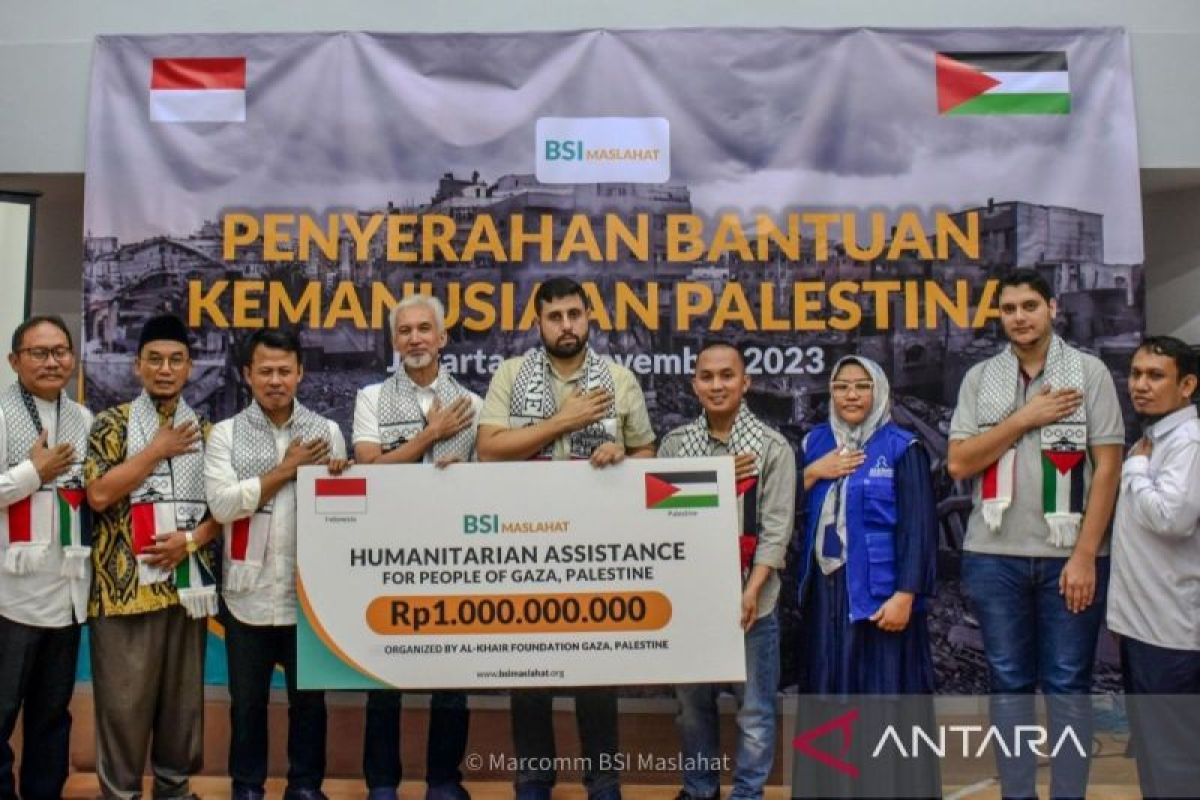 BSI Maslahat salurkan bantuan kemanusiaan senilai Rp1 miliar untuk Palestina