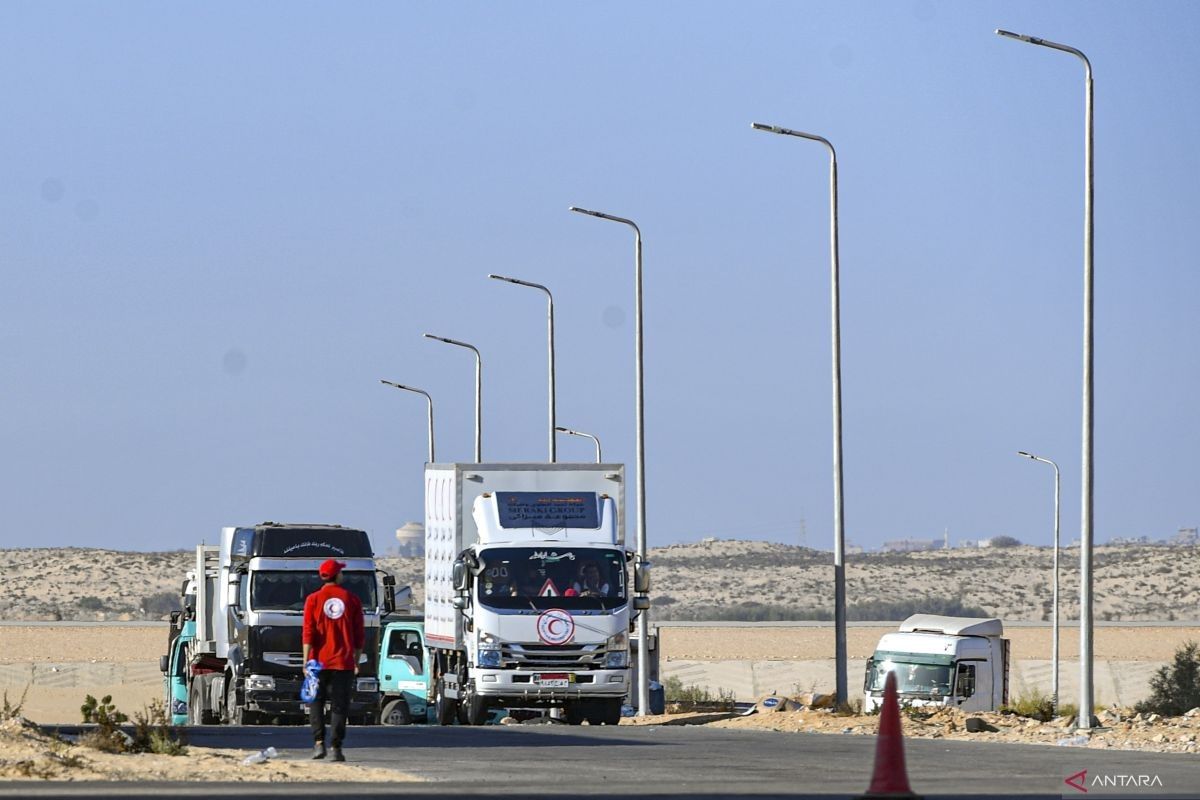 Perhimpunan Bulan Sabit Merah Palestina ungkapkan 76 truk bantuan masuk Gaza