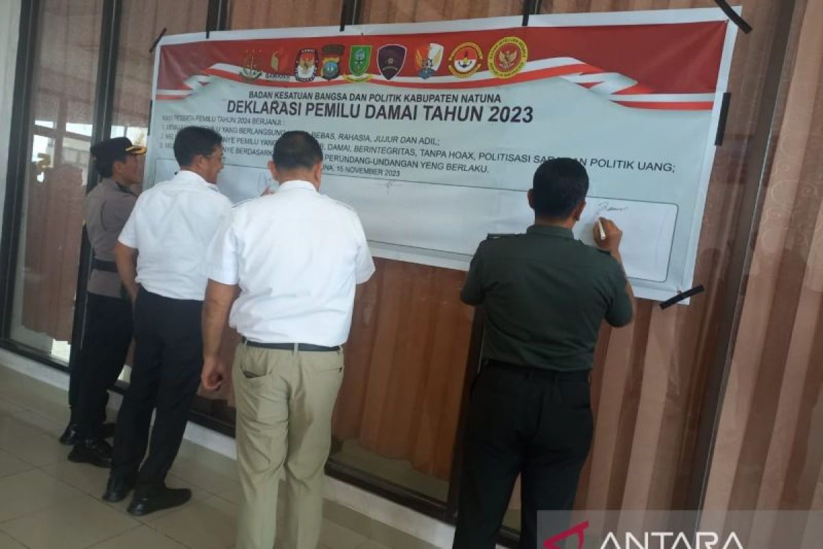 Pemkab Natuna bersama TNI dan Polri deklarasi Pemilu Damai 2024