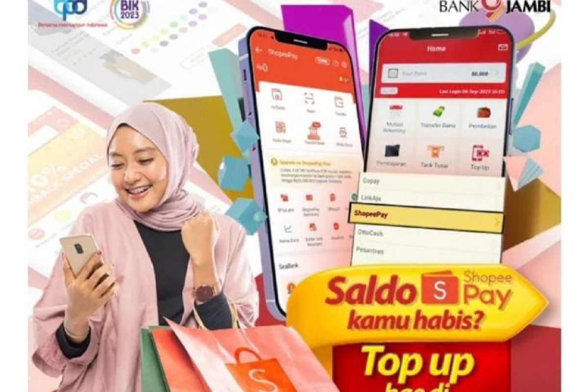 Bank Jambi Mobile sediakan fitur top up saldo Shopee Pay