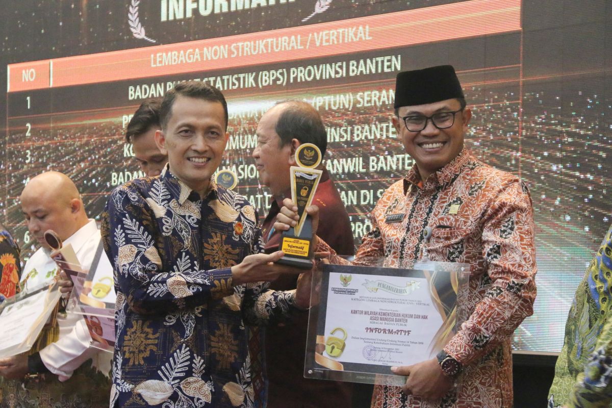 Kanwil Kemenkumham Banten raih penghargaan keterbukaan informasi publik