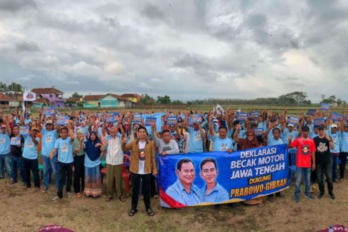 Paguyuban Becak Motor deklarasi dukung Prabowo-Gibran