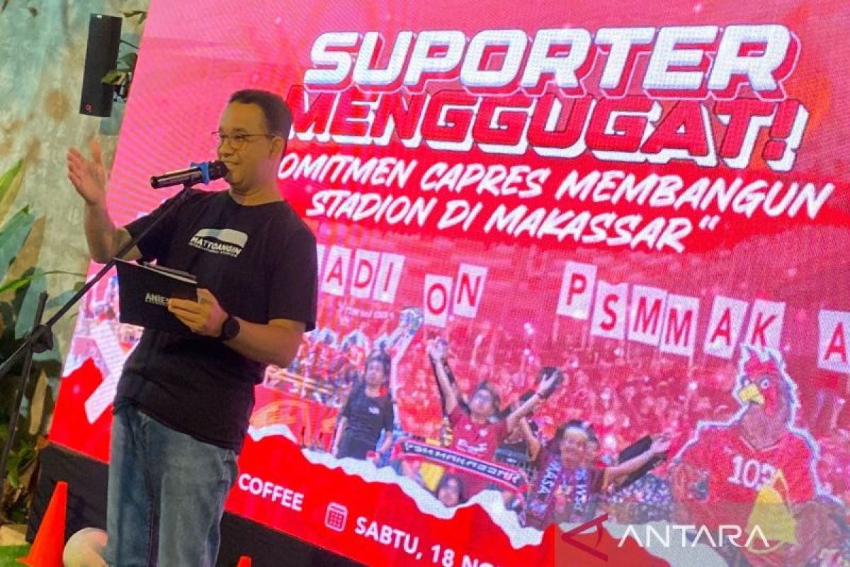Capres Anies Baswedan menjanjikan bangun stadion di Makassar