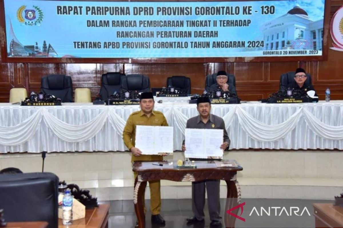 DPRD setujui Raperda APBD 2024 Pemprov Gorontalo