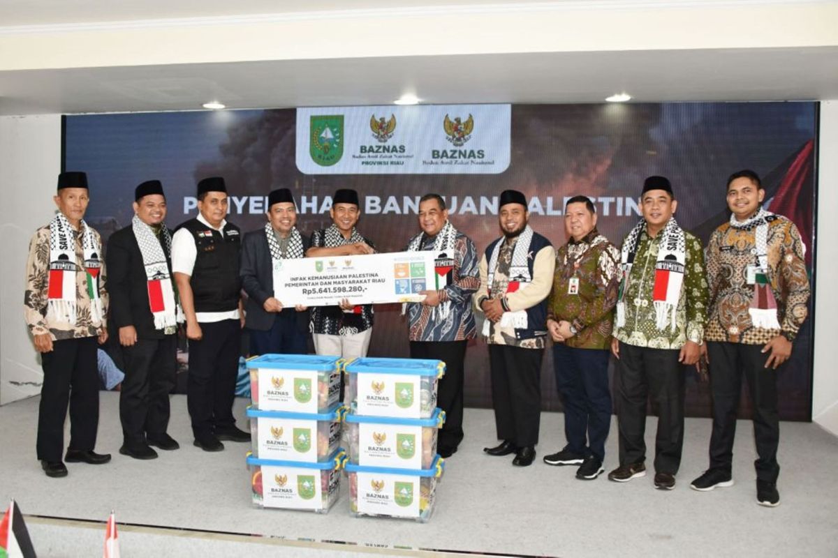 Riau serahkan Rp5,6 miliar donasi untuk Palestina ke BAZNAS RI