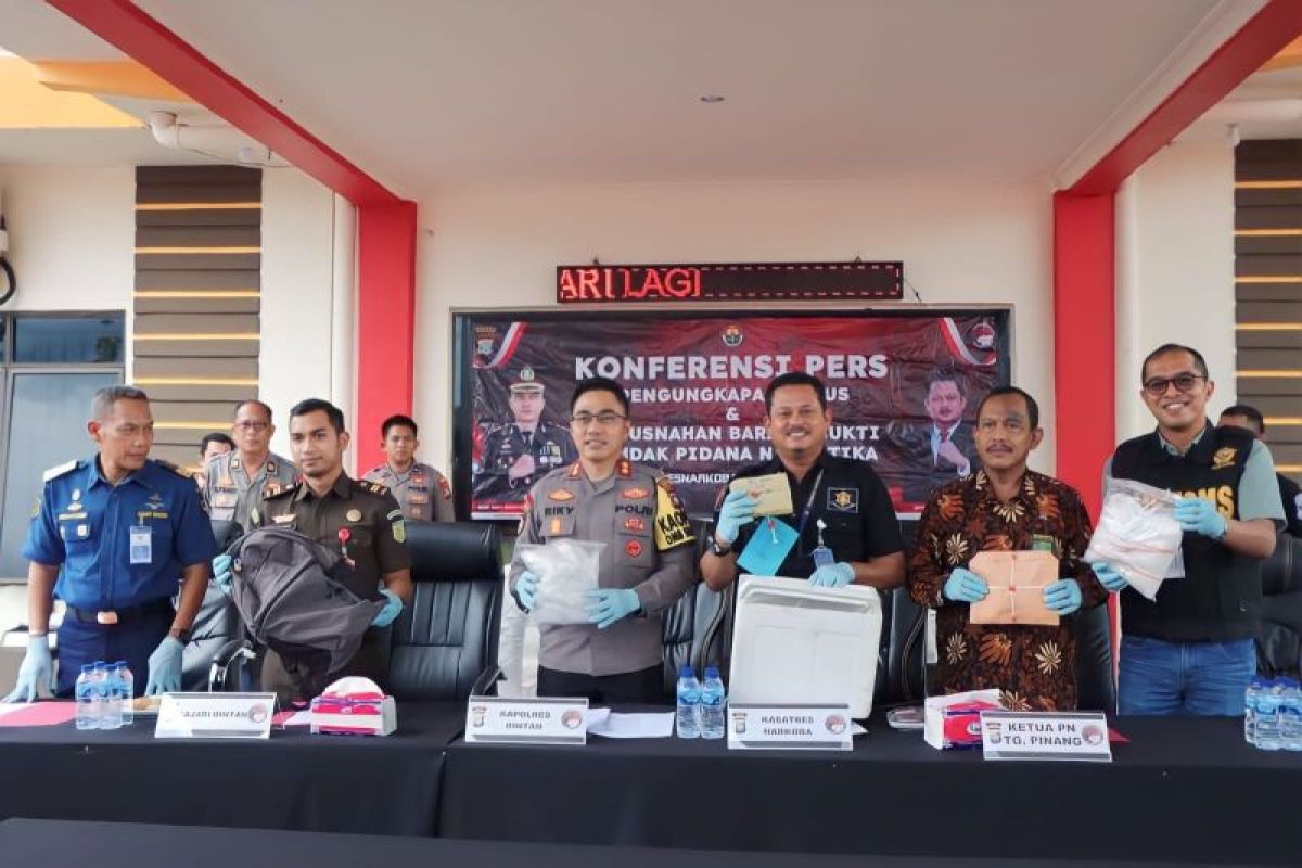 Polres Bintan musnahkan sebanyak 1,5 kilogram narkoba jenis sabu