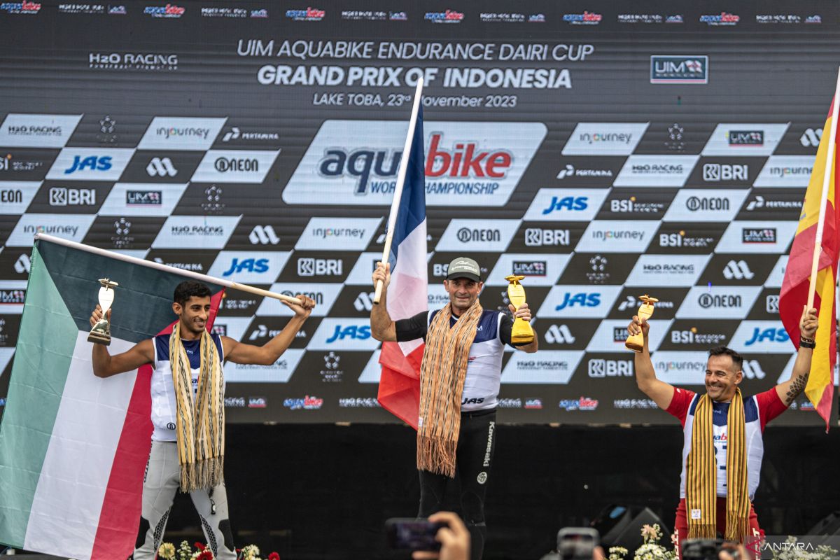 Bruno jadi juara dunia balap endurance jetski Aquabike 2023 di Danau Toba