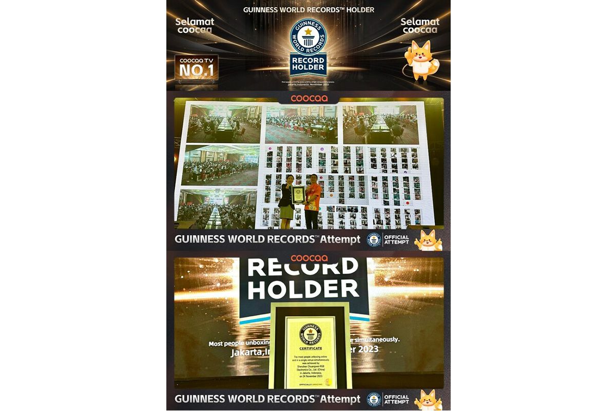 coocaa TV Raih Guinness World Records dalam Kategori "Jumlah Orang Terbanyak Membuka Kotak Produk secara Virtual"
