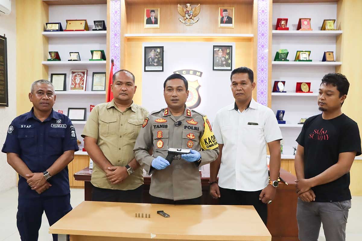 Polres Aceh Tamiang amankan sepucuk pistol beserta amunisi