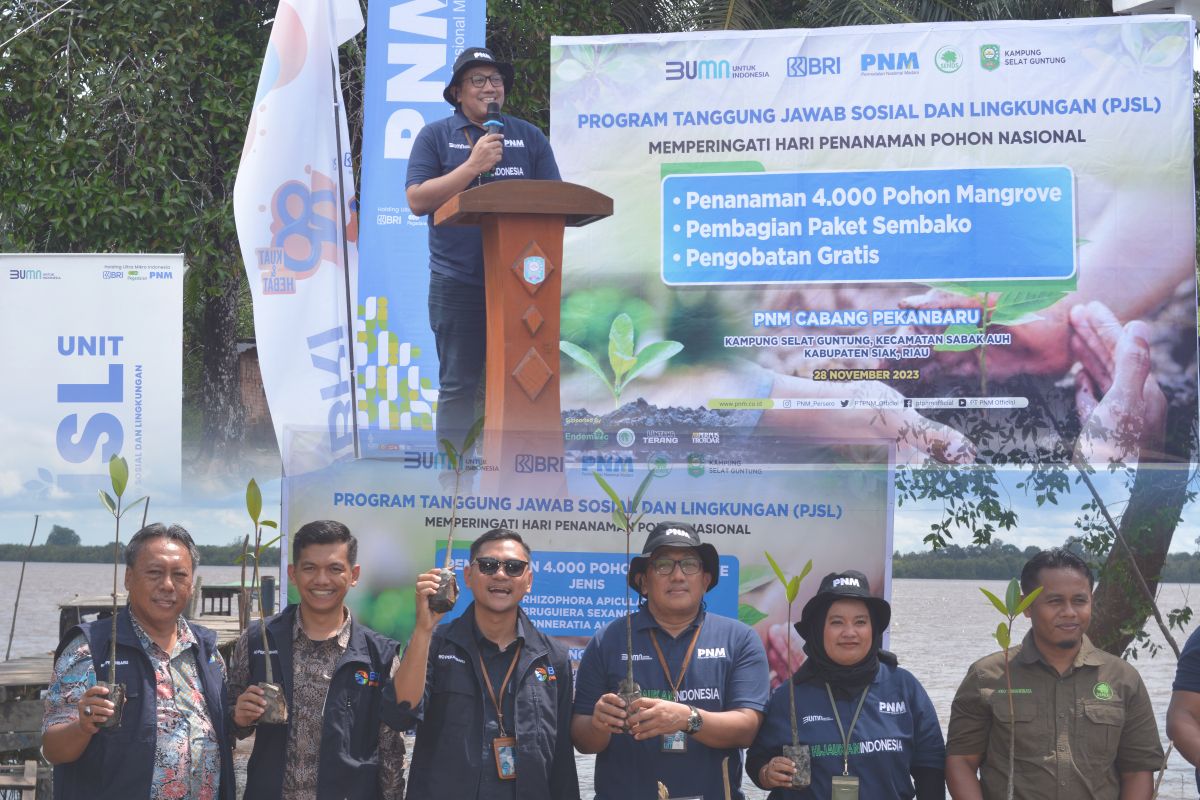 Peringati Hari Pohon Nasional, PNM Pekanbaru tanam 4000 bakau di Siak