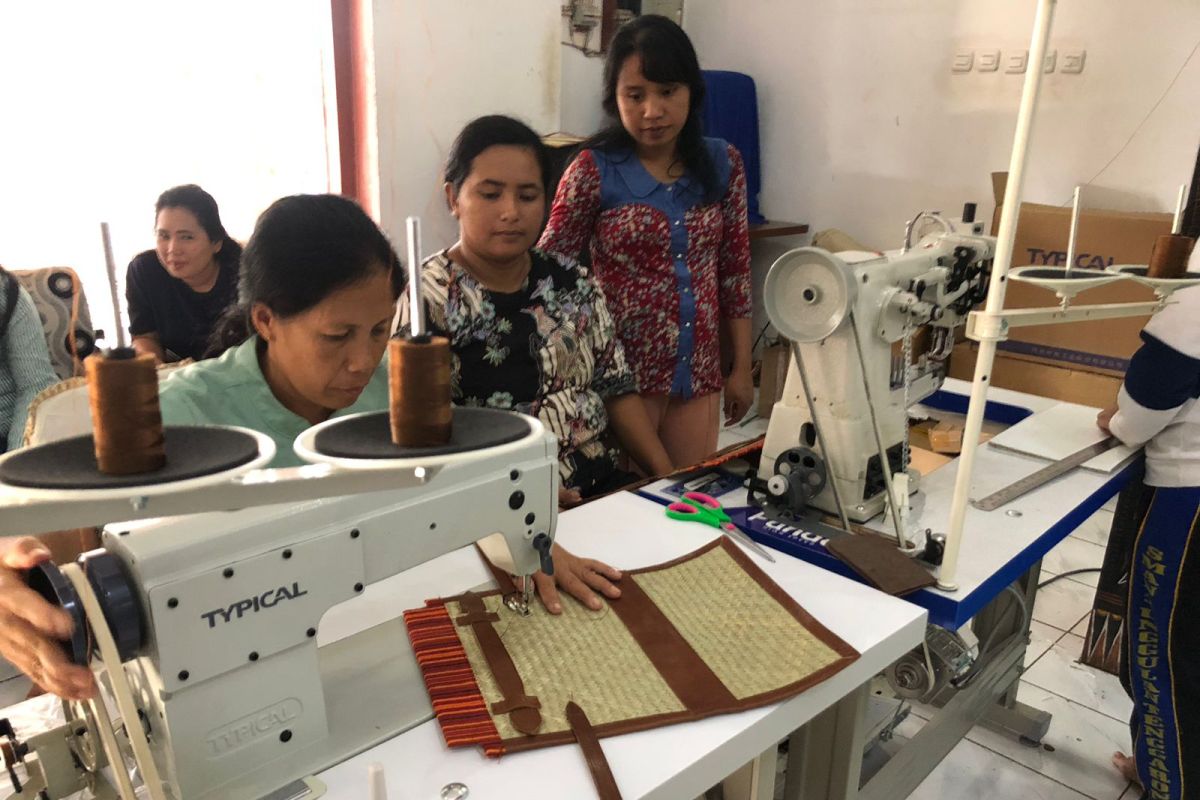 Dekranasda Sulsel membantu peralatan kerajinan anyaman di Tana Toraja