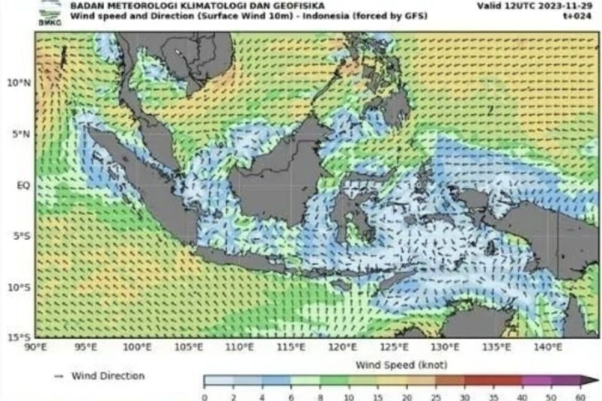 BMKG: Gelombang tinggi di 21 perairan pada 1-2 Desember