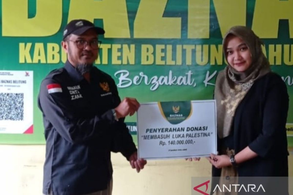 Baznas Belitung berhasil kumpulkan Rp140 juta donasi untuk Palestina