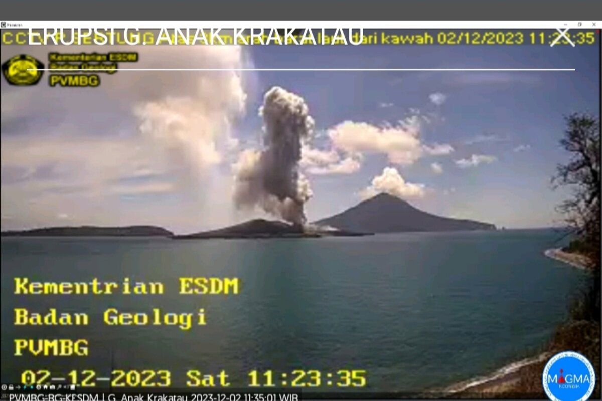 Gunung Anak Krakatau kembali erupsi dua kali