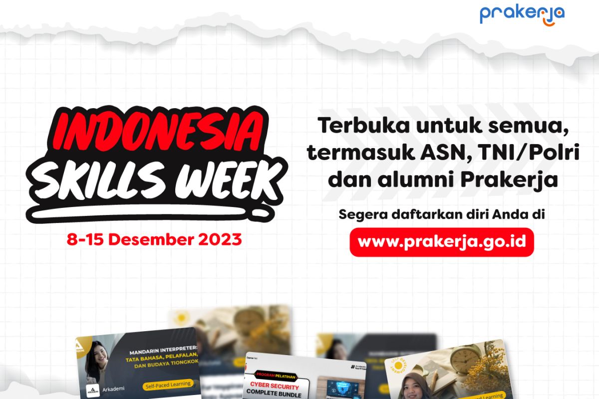 Prakerja hadirkan lagi Indonesia Skills Week, banyak pelatihan gratis