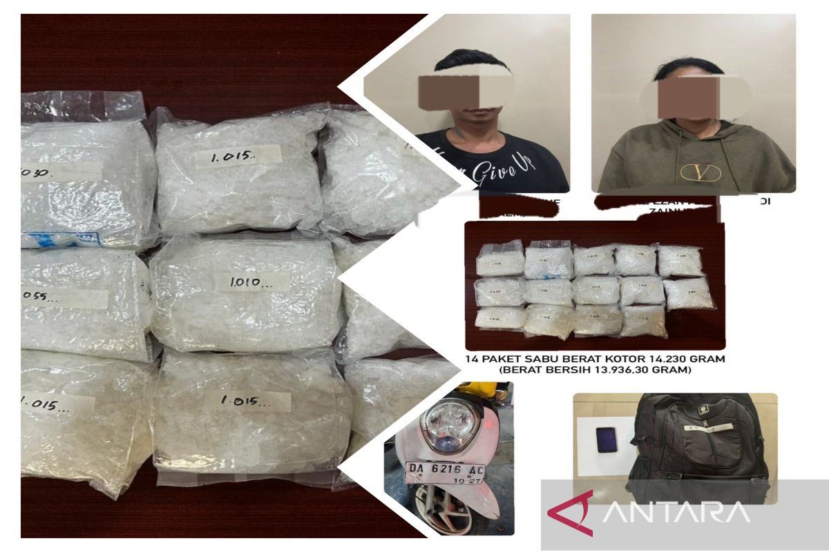 Polisi tangkap pasutri di Banjarmasin edarkan 14 kilogram sabu-sabu