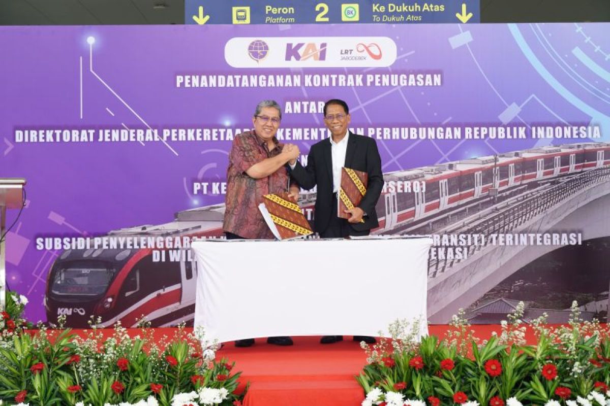 Kemenhub dan KAI tandatangani perjanjian PSO LRT Jabodebek