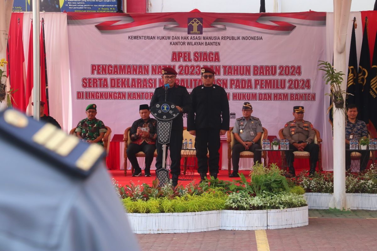Kemenkumham Banten gelar Apel Kesiapsiagaan pengamanan Nataru