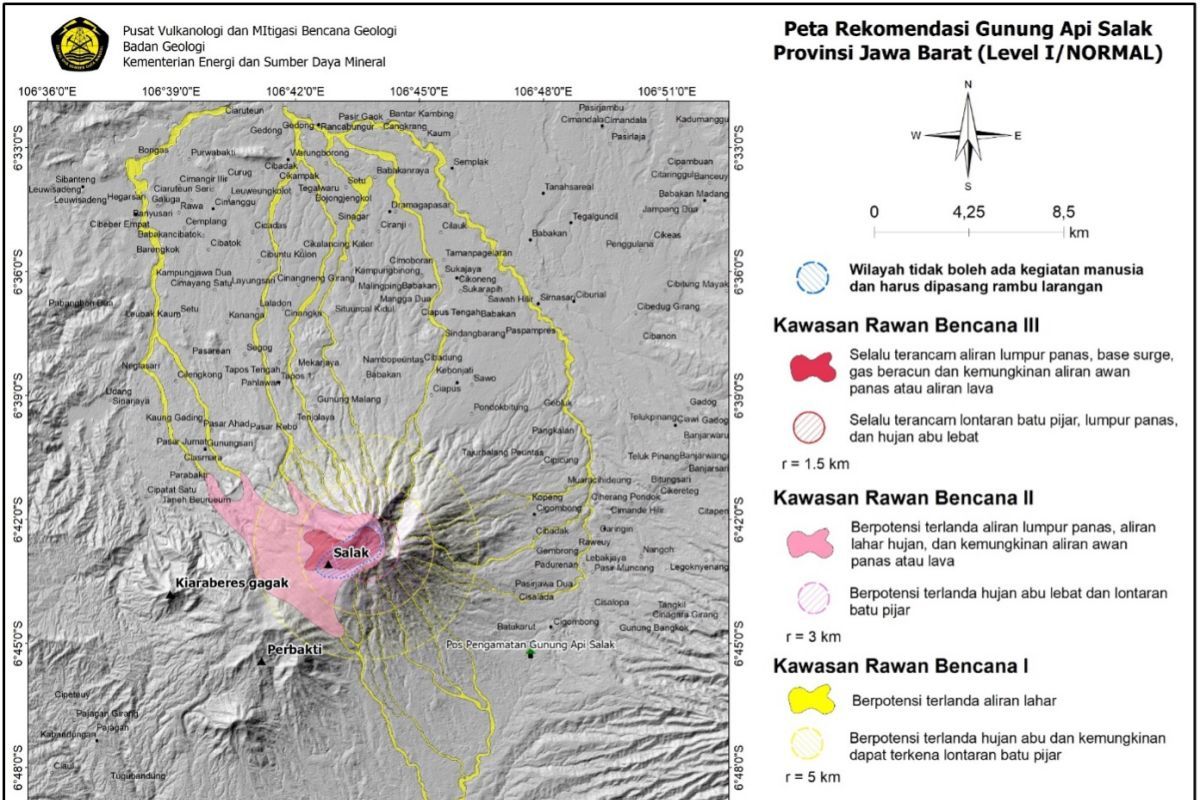 PVMBG catat adanya peningkatan gempa tektonik lokal di Gunung Salak, Jawa Barat