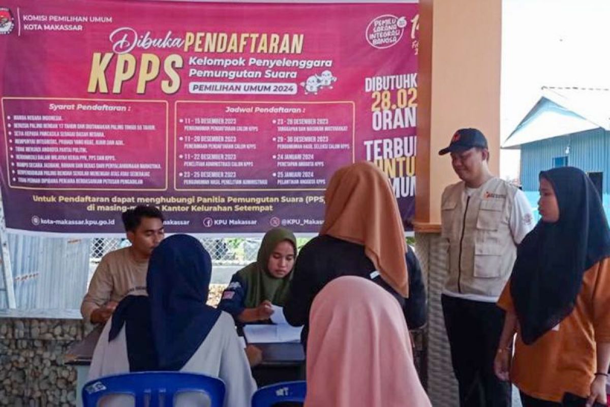 KPU Makassar membuka pendaftaran ribuan calon KPPS di 4.004 TPS