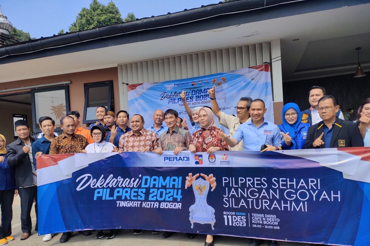 Peradi dan pers Bogor ajak tim pemenangan capres deklarasi pemilu damai