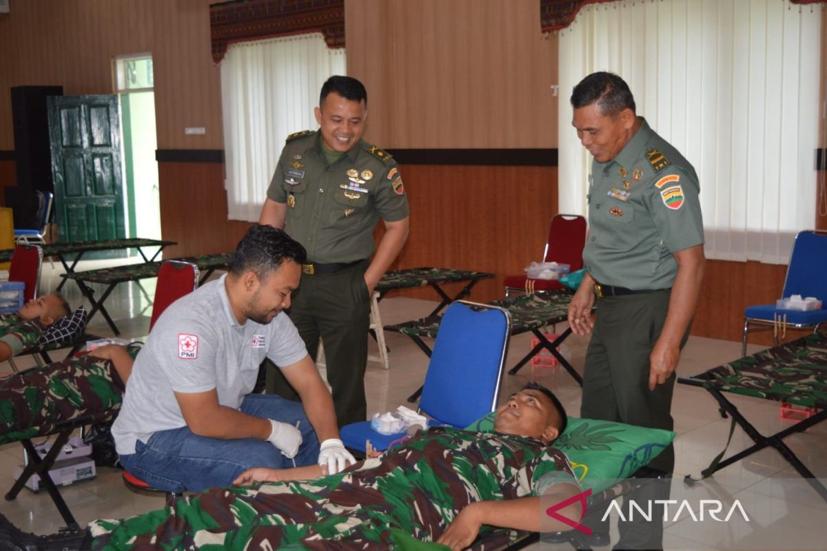 Sambut Hari Juang Kartika, Kodim 0212/TS gelar donor darah