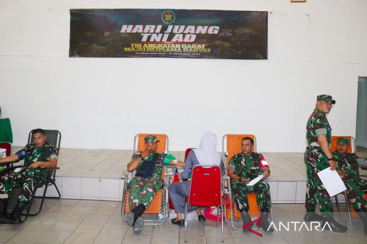 Kodim 0413 gelar donor darah sambut Hari Juang TNI AD ke-78