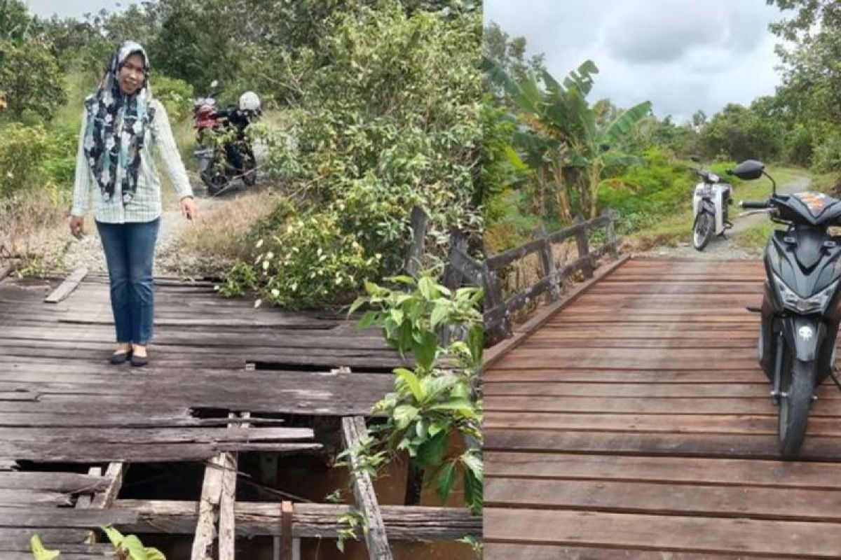 Legislator Kapuas apresiasi perbaikan jembatan Desa Mawar Mekar