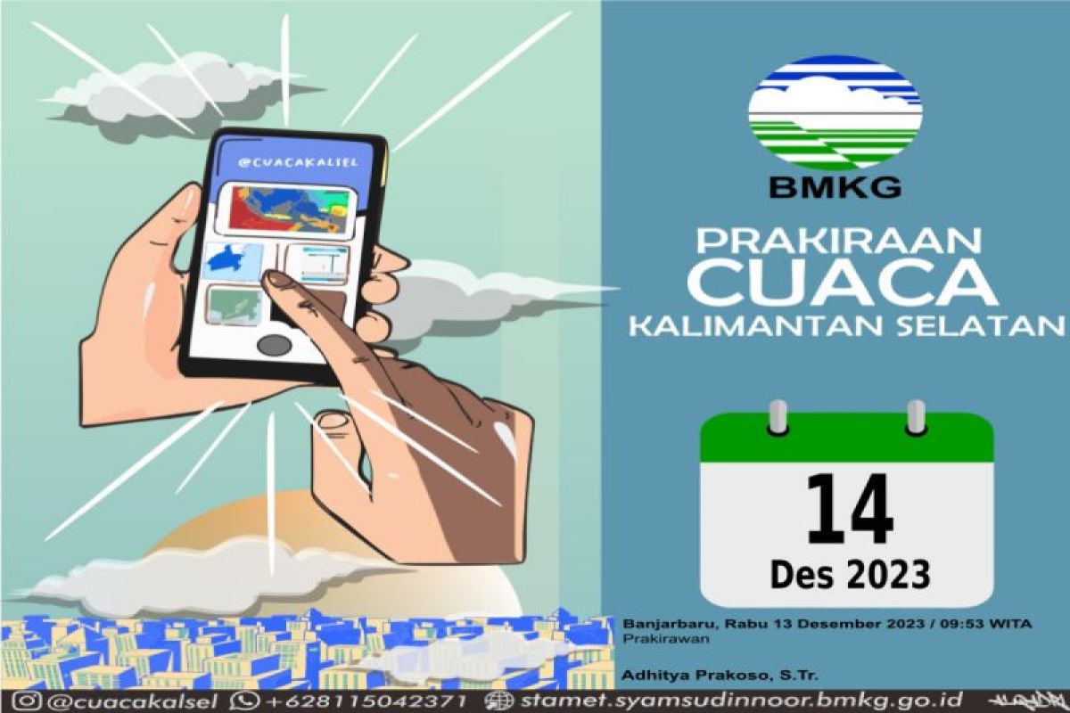 BMKG imbau waspada hujan deras disertai petir di seluruh Kalsel