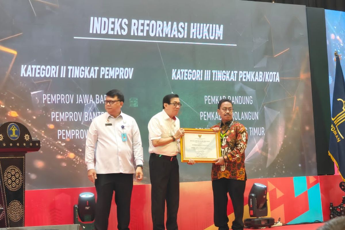 Banten raih penghargaan Indeks Reformasi Hukum dari Kemenkumham