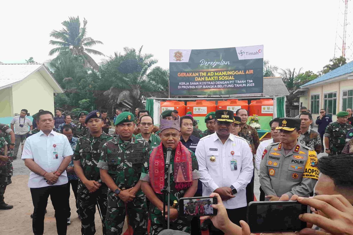 Kostrad dan PT Timah bangun 15 sumur di Bangka Tengah