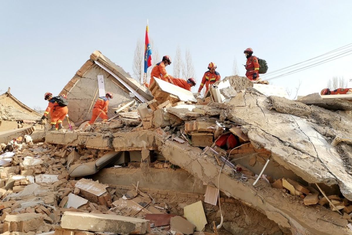 Korban tewas akibat gempa di Gansu dan Qinghai, China, jadi 148 orang