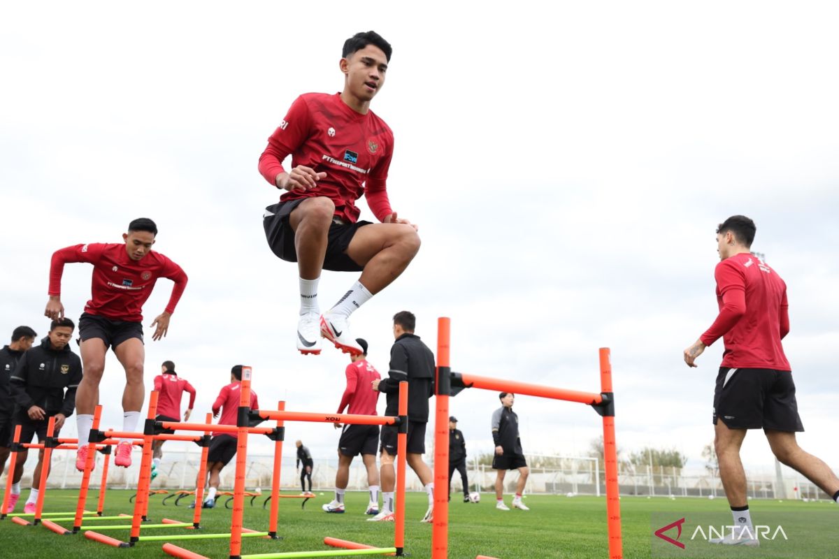 Timnas tingkatkan intensitas latihan hari kedua TC di Turki