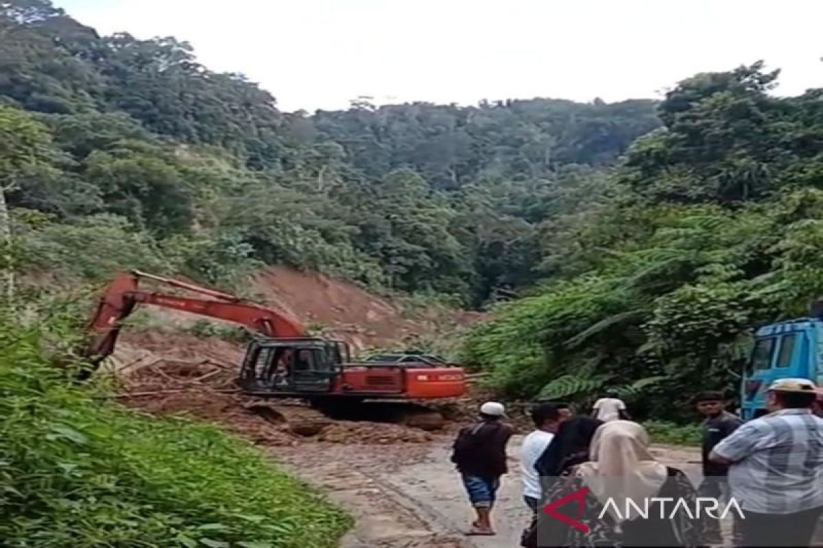Dua titik jalan Provinsi di Madina tertimbun longsor